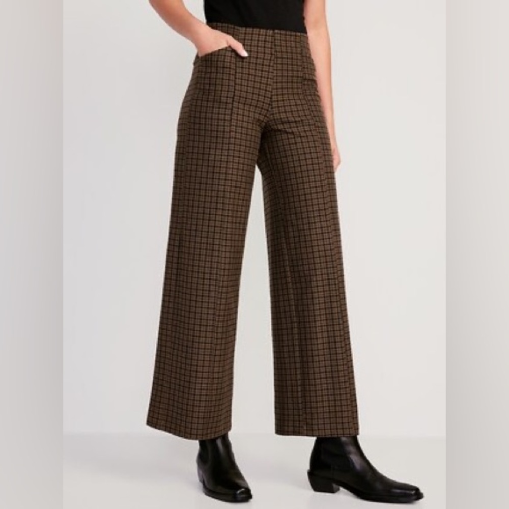 High-Waisted Pull-On Pixie Wide-Leg Pants
